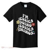 Retro Groovy Im Jessica Doing Jessica Things Funny MotherS Kids T-Shirt thumb 0