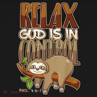 Relax God Is In Control Christian Bible Quote Sloth Tank Top thumb 6