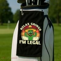 Relax Gringo I'm Legal Funny Cinco De Mayo Mexican Immigrant  Golf Towel thumb 2
