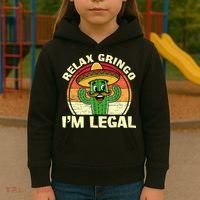Relax Gringo I'm Legal Funny Cinco De Mayo Mexican Immigrant  Kids Hoodie thumb 3