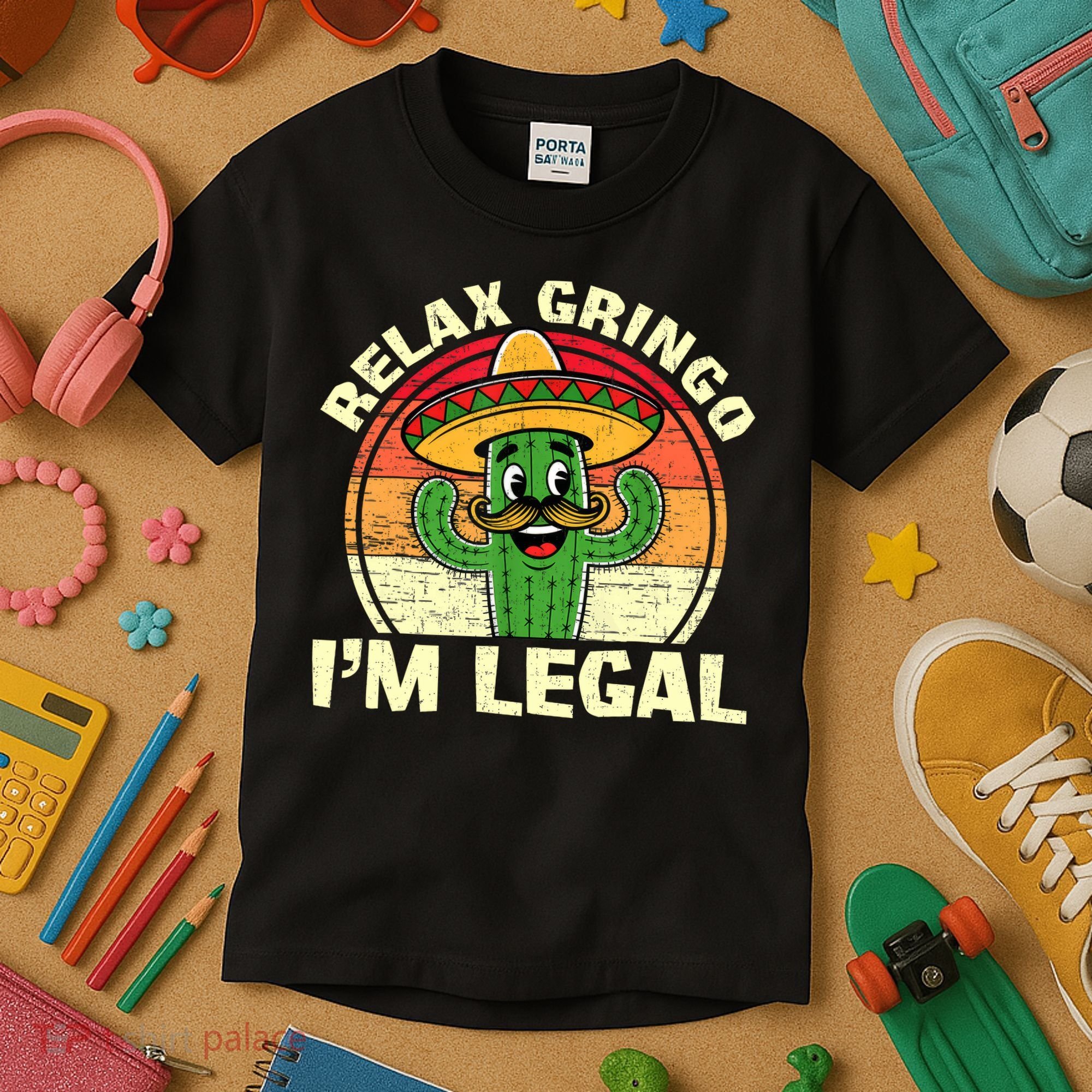 Relax Gringo I'm Legal Funny Cinco De Mayo Mexican Immigrant  Kids T-Shirt