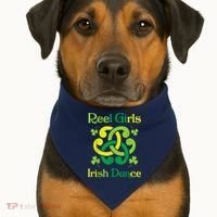 Reel Girl Irish Dance - Irish Dancer Ceili Reel Dance USA-Made Doggie Bandana thumb 1
