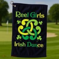 Reel Girl Irish Dance - Irish Dancer Ceili Reel Dance Golf Towel thumb 1