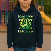 Reel Girl Irish Dance - Irish Dancer Ceili Reel Dance Kids Hoodie thumb 3