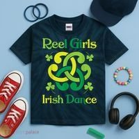 Reel Girl Irish Dance - Irish Dancer Ceili Reel Dance Kids Tie-Dye T-Shirt thumb 2