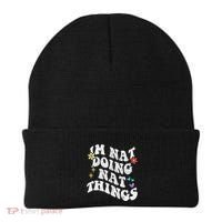 Retro Groovy Im Nat Doing Nat Things Funny MotherS Day Beanie thumb 0