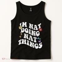 Retro Groovy Im Nat Doing Nat Things Funny MotherS Day Tank Top thumb 2