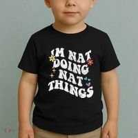 Retro Groovy Im Nat Doing Nat Things Funny MotherS Day Toddler T-Shirt thumb 2