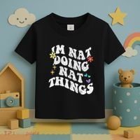 Retro Groovy Im Nat Doing Nat Things Funny MotherS Day Toddler T-Shirt thumb 3