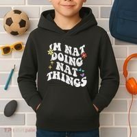 Retro Groovy Im Nat Doing Nat Things Funny MotherS Day Kids Hoodie thumb 2