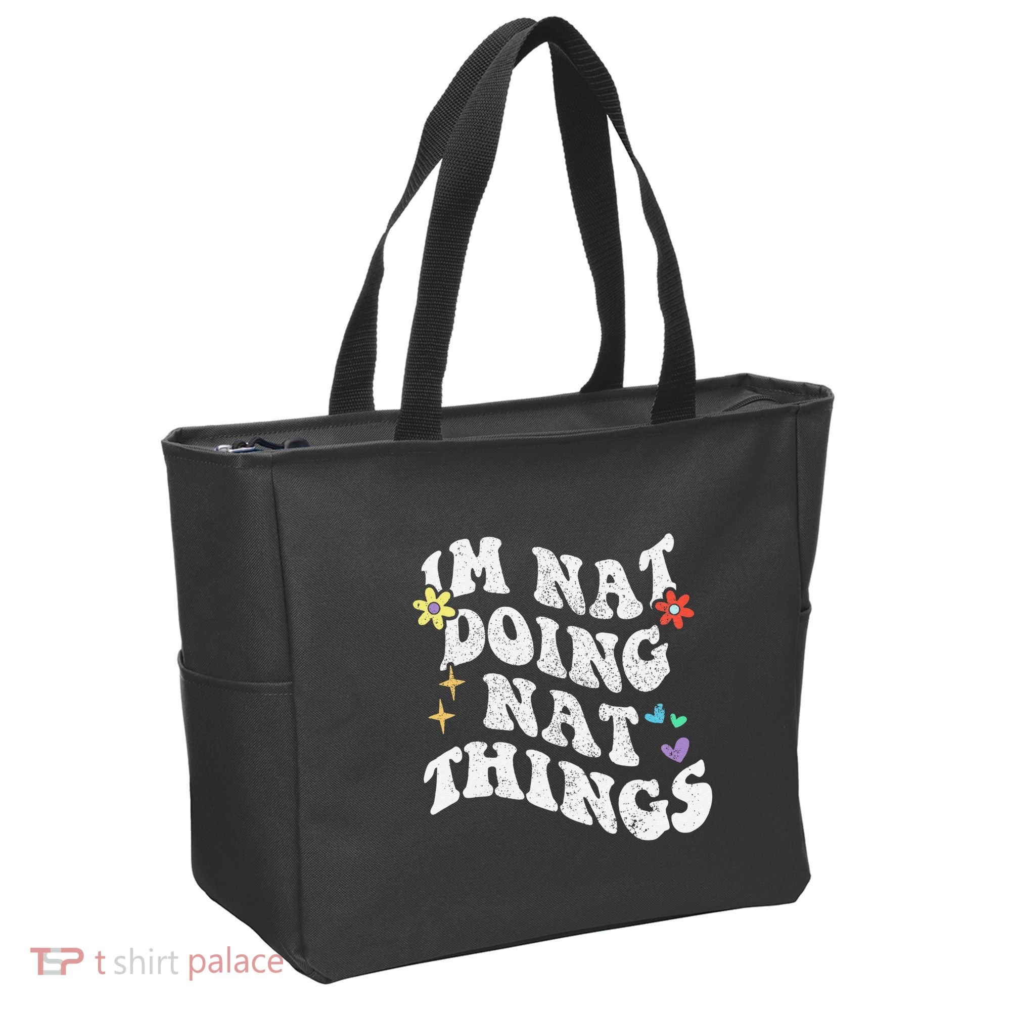 Retro Groovy Im Nat Doing Nat Things Funny MotherS Day Tote Bag