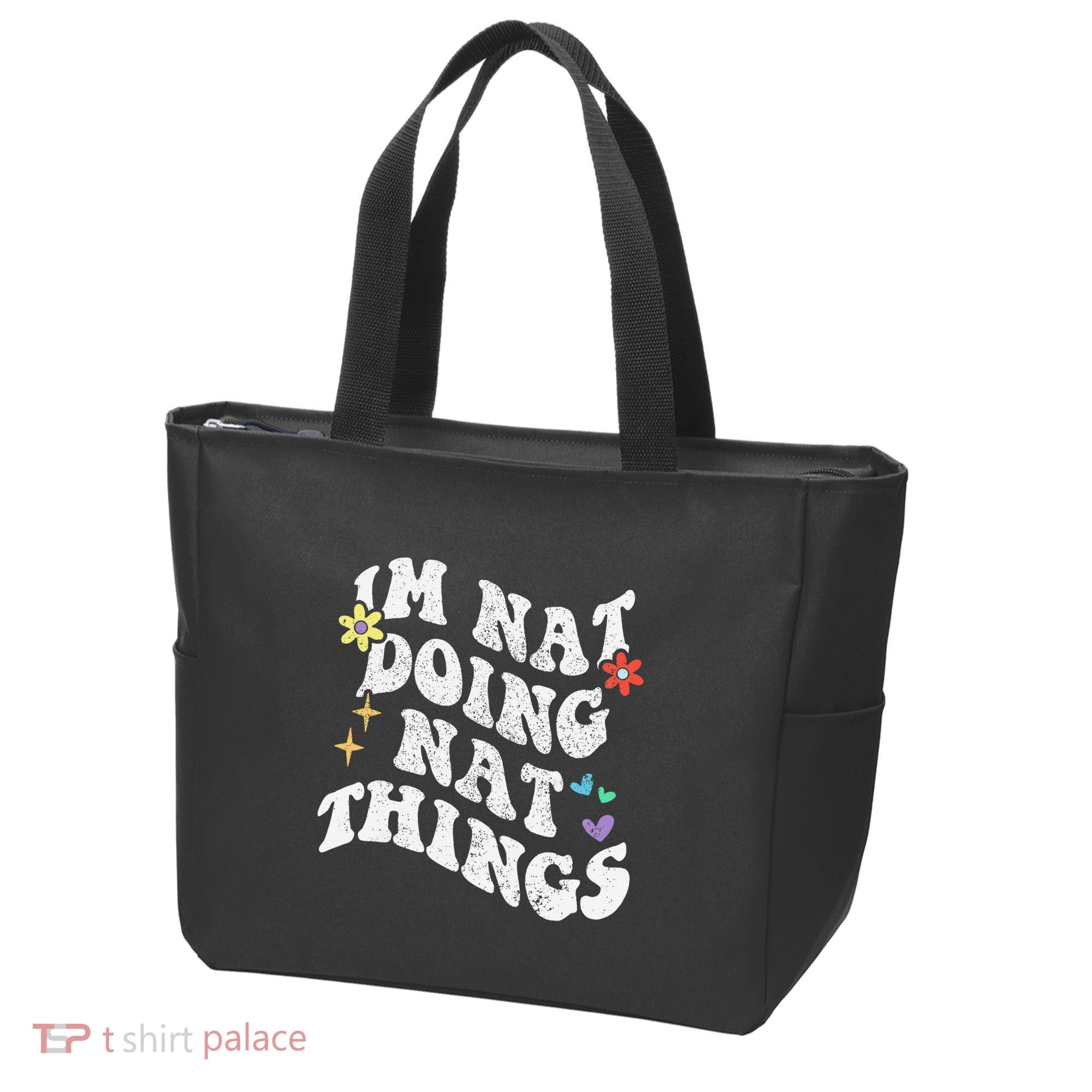 Retro Groovy Im Nat Doing Nat Things Funny MotherS Day Tote Bag