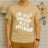 Retro Groovy Im Nat Doing Nat Things Funny MotherS Day T-Shirt thumb 6