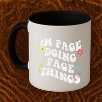 Retro Groovy Im Page Doing Page Things Funny MotherS Day Coffee Mug thumb 2
