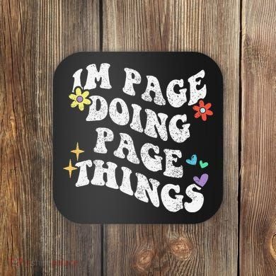 Retro Groovy Im Page Doing Page Things Funny MotherS Day Coaster