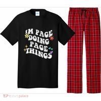 Retro Groovy Im Page Doing Page Things Funny MotherS Day Pajama Set thumb 0