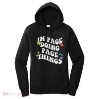 Retro Groovy Im Page Doing Page Things Funny MotherS Day Women's Hoodie thumb 0