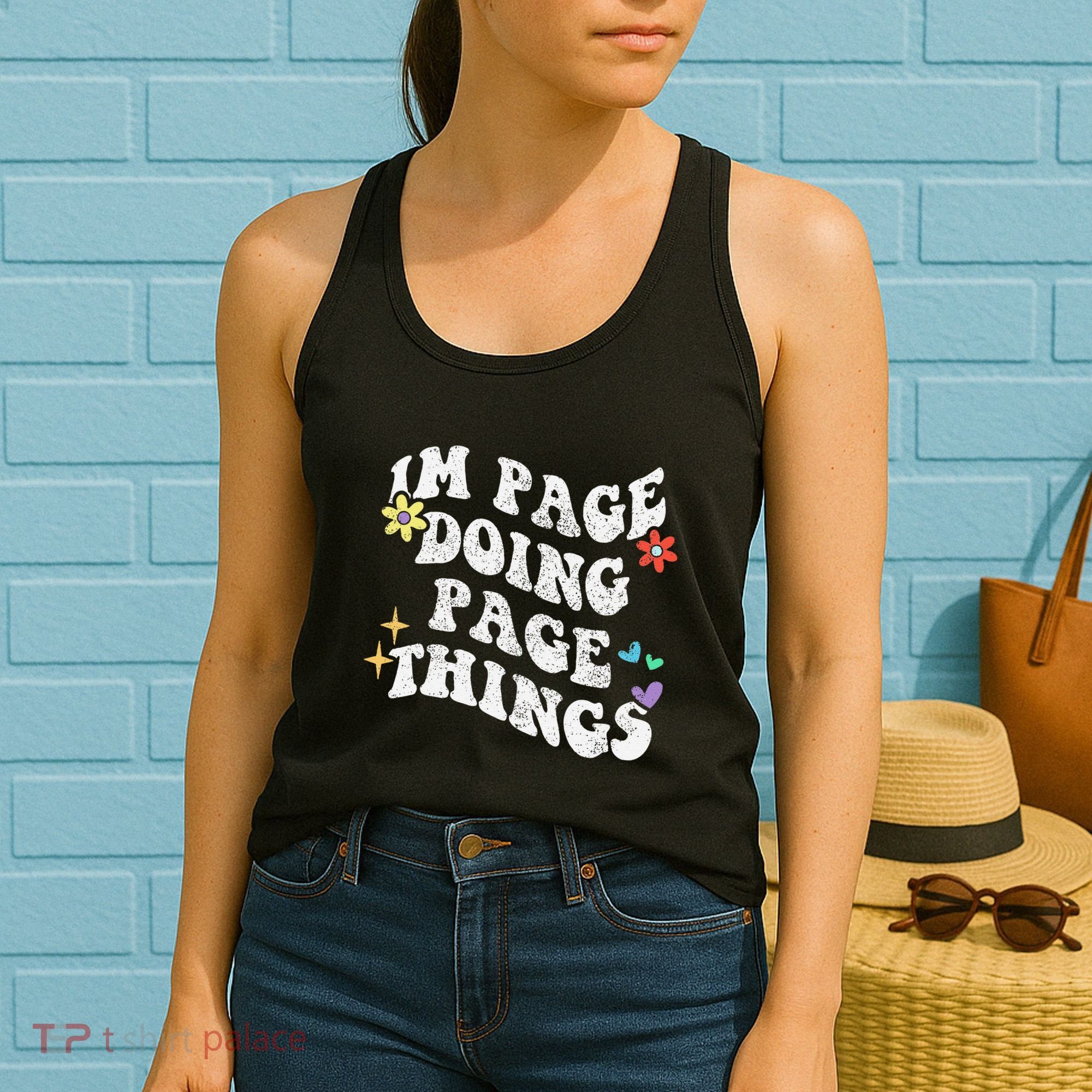 Retro Groovy Im Page Doing Page Things Funny MotherS Day Women's Tank Top