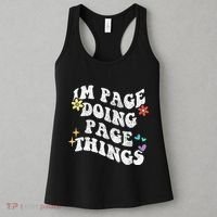 Retro Groovy Im Page Doing Page Things Funny MotherS Day Women's Tank Top thumb 3