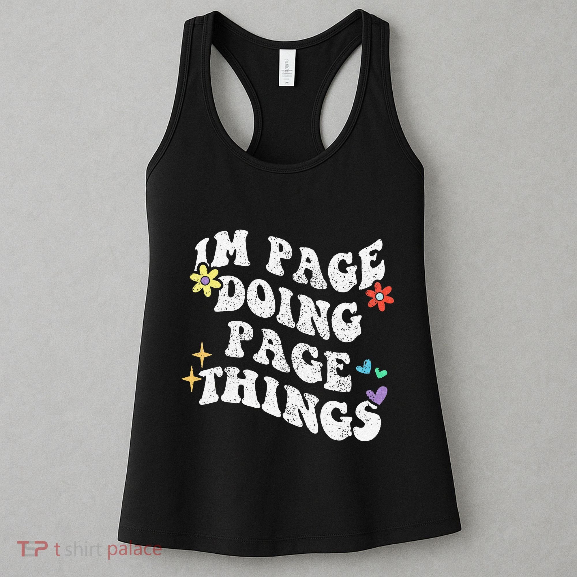 Retro Groovy Im Page Doing Page Things Funny MotherS Day Women's Tank Top