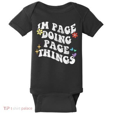 Retro Groovy Im Page Doing Page Things Funny MotherS Day Baby Bodysuit