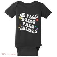 Retro Groovy Im Page Doing Page Things Funny MotherS Day Baby Bodysuit thumb 0