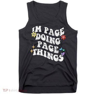 Retro Groovy Im Page Doing Page Things Funny MotherS Day Tank Top