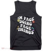 Retro Groovy Im Page Doing Page Things Funny MotherS Day Tank Top thumb 0