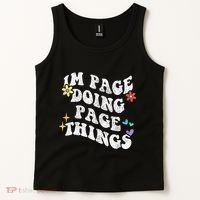 Retro Groovy Im Page Doing Page Things Funny MotherS Day Tank Top thumb 2