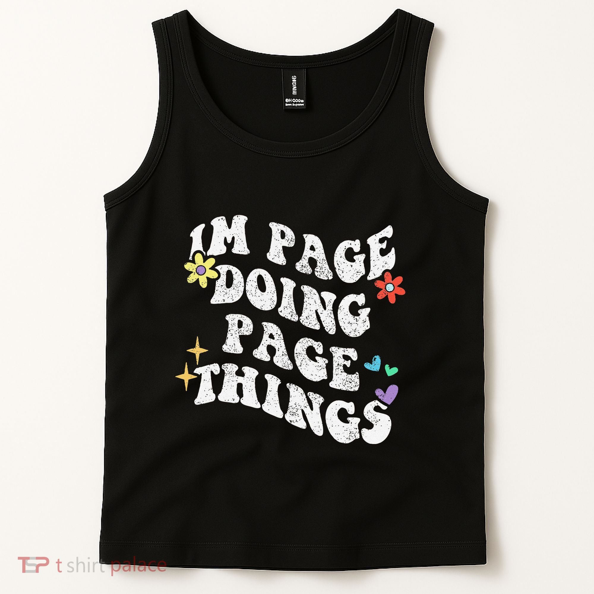Retro Groovy Im Page Doing Page Things Funny MotherS Day Tank Top
