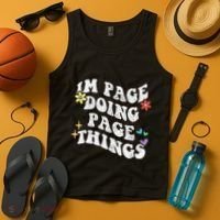 Retro Groovy Im Page Doing Page Things Funny MotherS Day Tank Top thumb 4