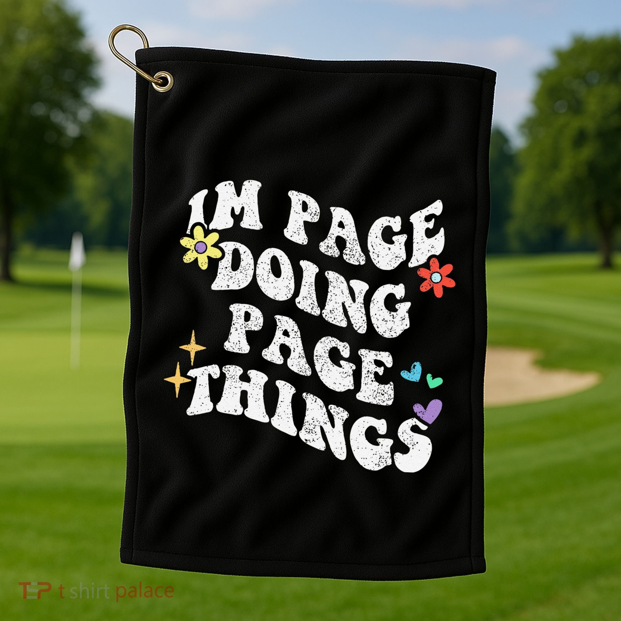 Retro Groovy Im Page Doing Page Things Funny MotherS Day Golf Towel