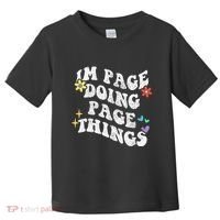 Retro Groovy Im Page Doing Page Things Funny MotherS Day Toddler T-Shirt thumb 0