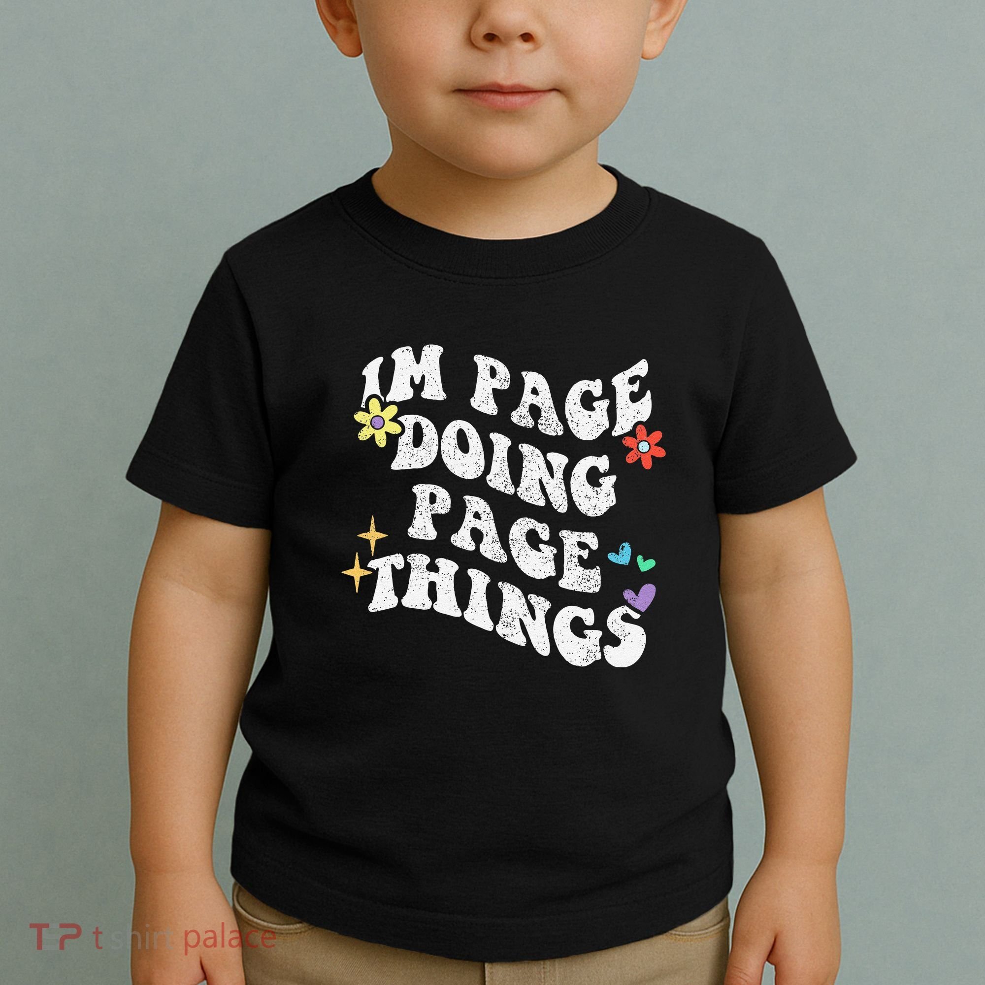 Retro Groovy Im Page Doing Page Things Funny MotherS Day Toddler T-Shirt