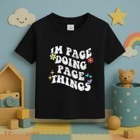 Retro Groovy Im Page Doing Page Things Funny MotherS Day Toddler T-Shirt thumb 3
