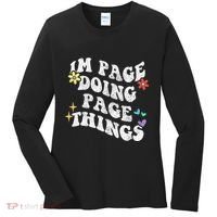 Retro Groovy Im Page Doing Page Things Funny MotherS Day Women's Long Sleeve Shirt thumb 0