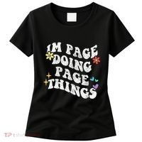 Retro Groovy Im Page Doing Page Things Funny MotherS Day Women's T-Shirt thumb 0