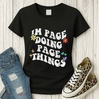 Retro Groovy Im Page Doing Page Things Funny MotherS Day Women's T-Shirt thumb 3