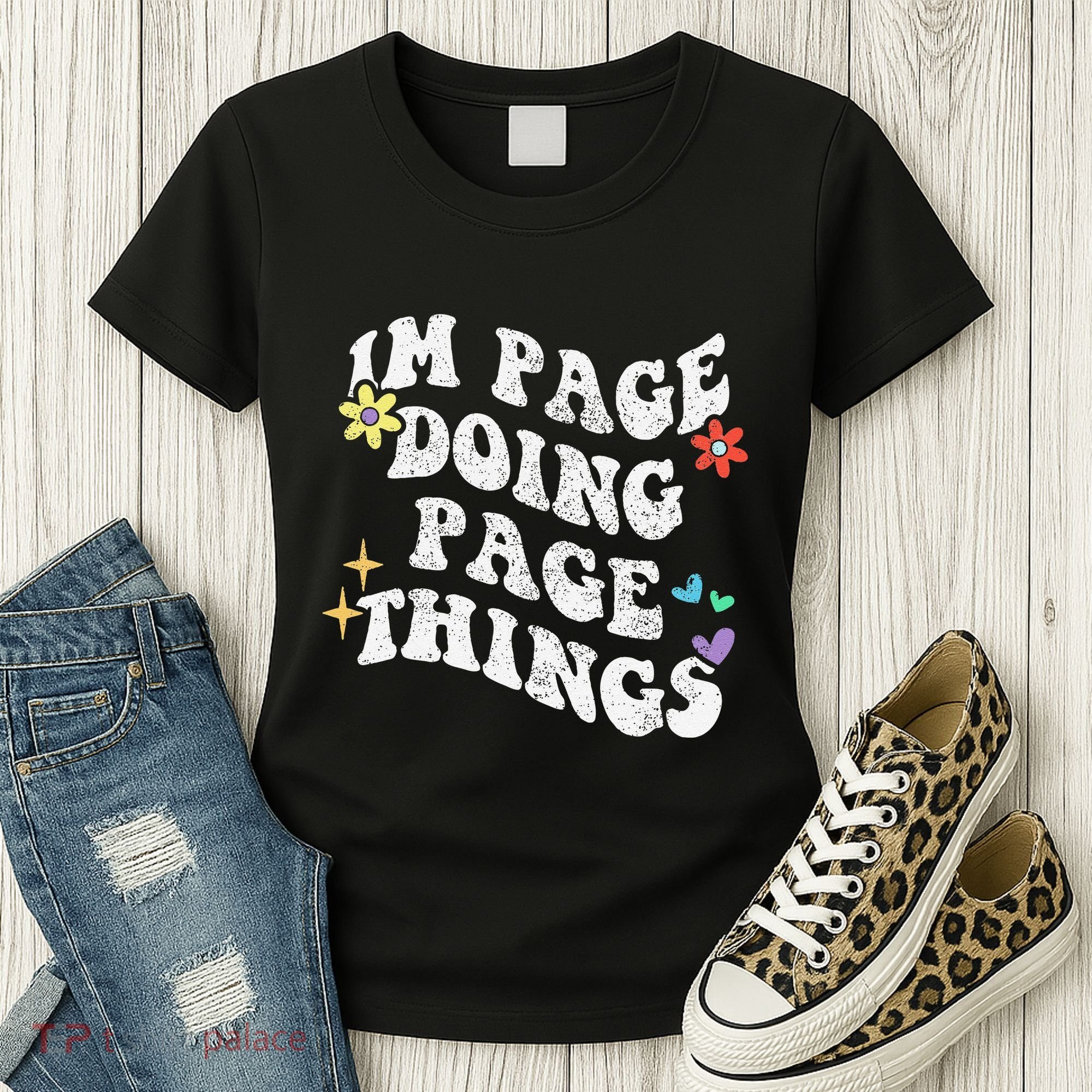 Retro Groovy Im Page Doing Page Things Funny MotherS Day Women's T-Shirt
