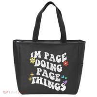 Retro Groovy Im Page Doing Page Things Funny MotherS Day Tote Bag thumb 0