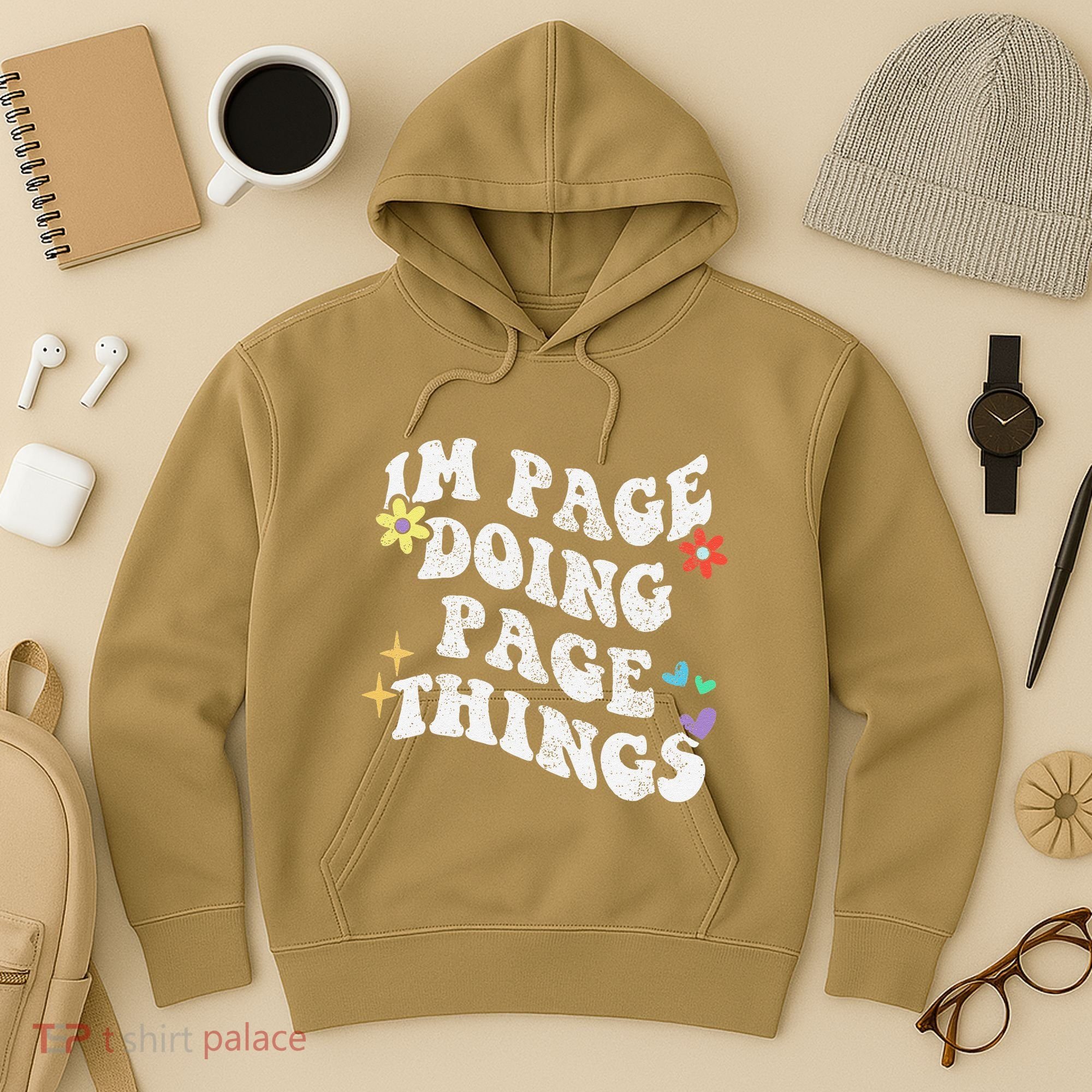 Retro Groovy Im Page Doing Page Things Funny MotherS Day Hoodie
