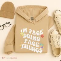 Retro Groovy Im Page Doing Page Things Funny MotherS Day Hoodie thumb 4