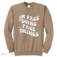 Retro Groovy Im Page Doing Page Things Funny MotherS Day Sweatshirt thumb 0
