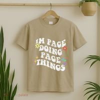 Retro Groovy Im Page Doing Page Things Funny MotherS Day T-Shirt thumb 2