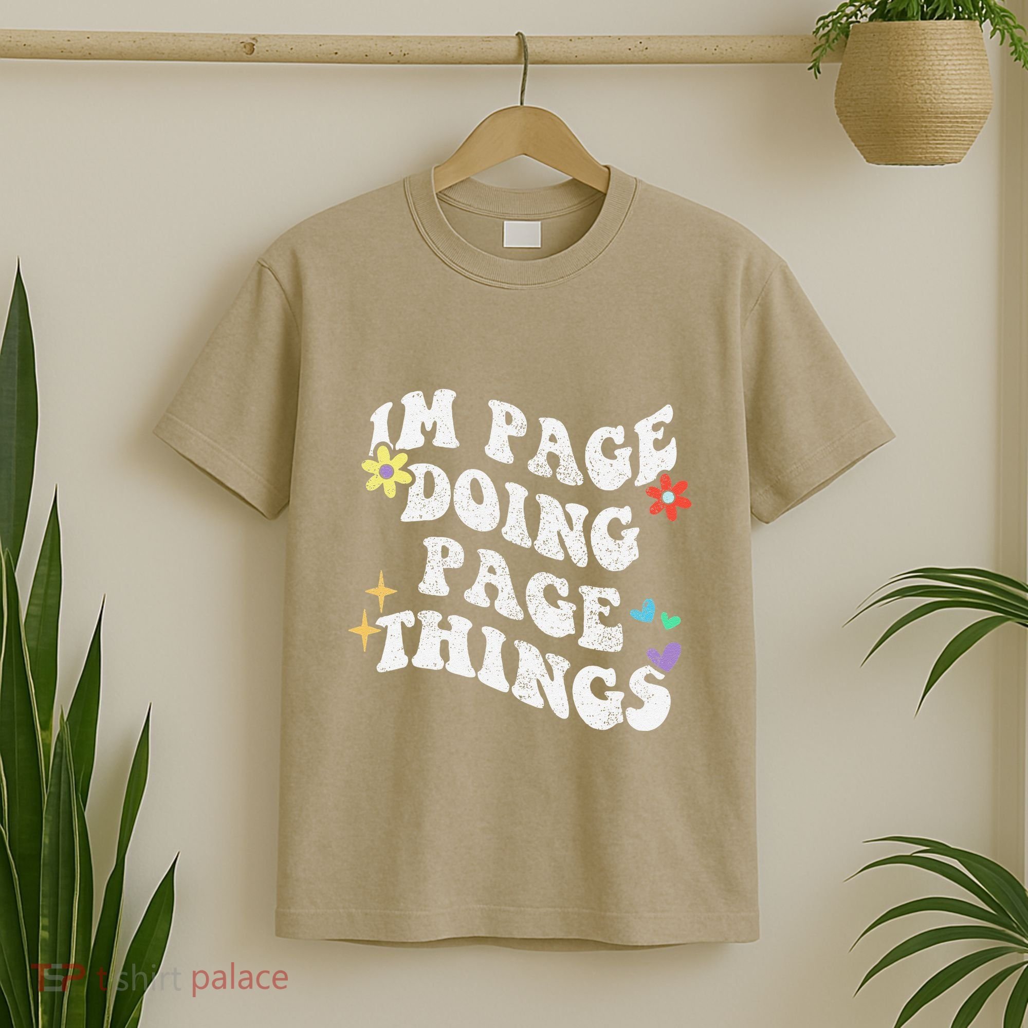 Retro Groovy Im Page Doing Page Things Funny MotherS Day T-Shirt