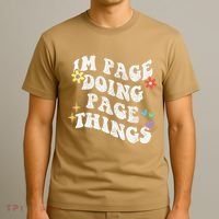 Retro Groovy Im Page Doing Page Things Funny MotherS Day T-Shirt thumb 3