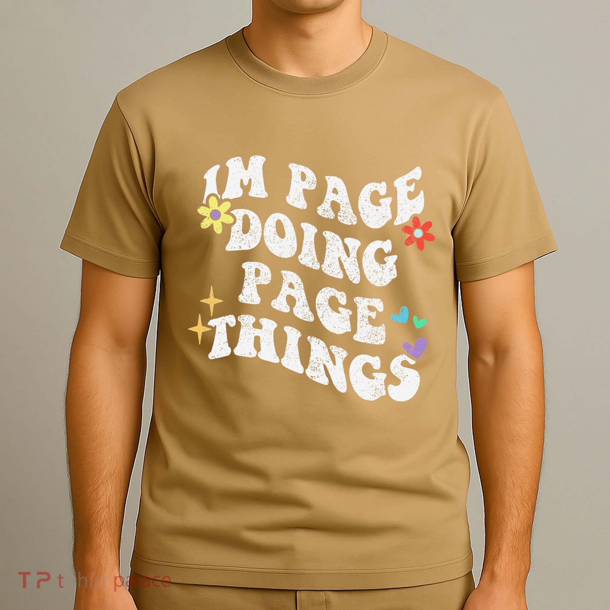 Retro Groovy Im Page Doing Page Things Funny MotherS Day T-Shirt