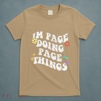 Retro Groovy Im Page Doing Page Things Funny MotherS Day T-Shirt thumb 5