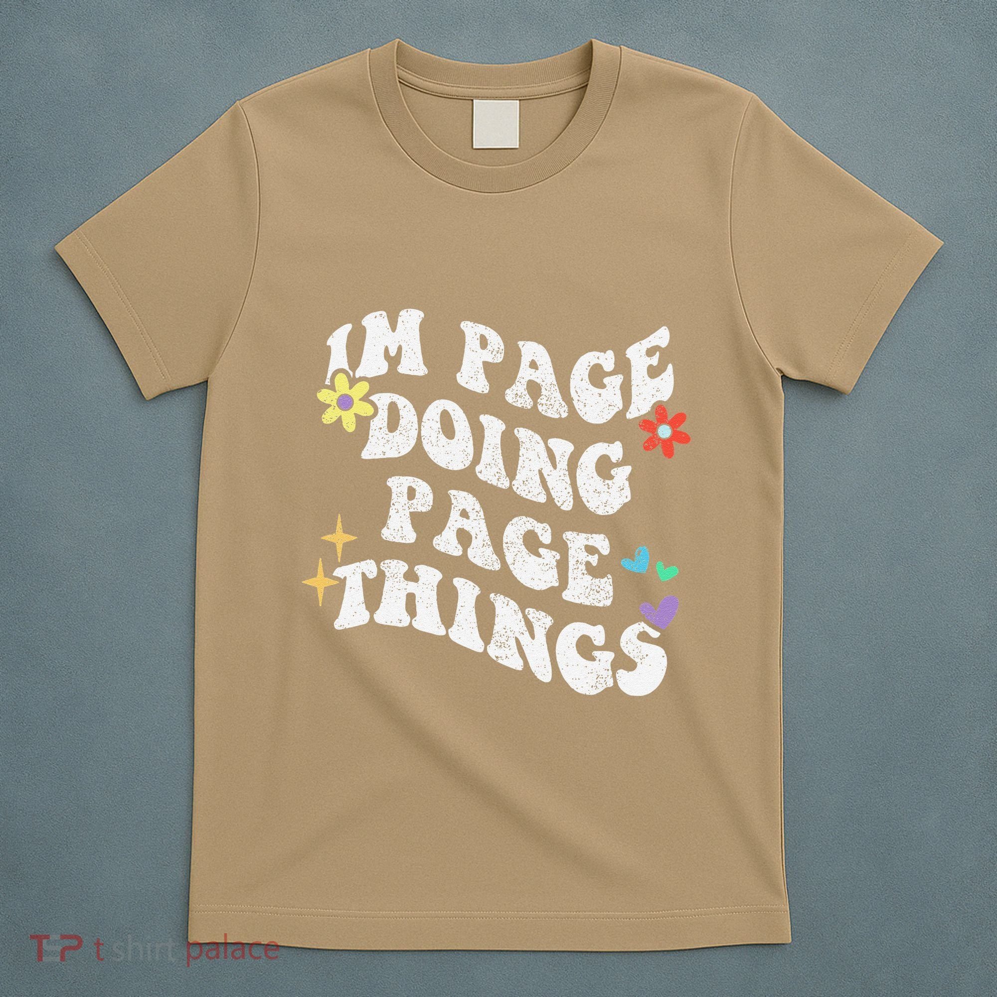 Retro Groovy Im Page Doing Page Things Funny MotherS Day T-Shirt
