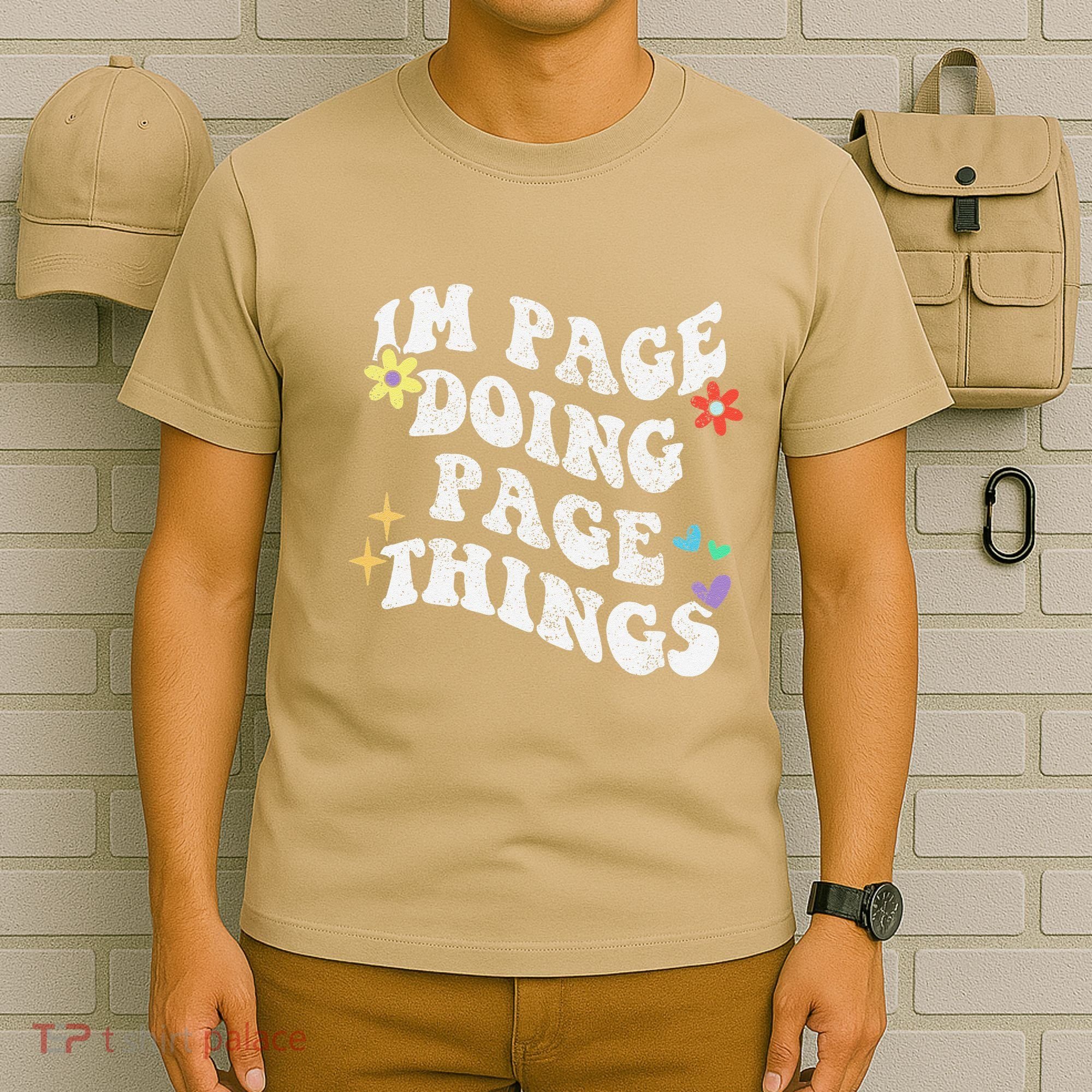 Retro Groovy Im Page Doing Page Things Funny MotherS Day T-Shirt